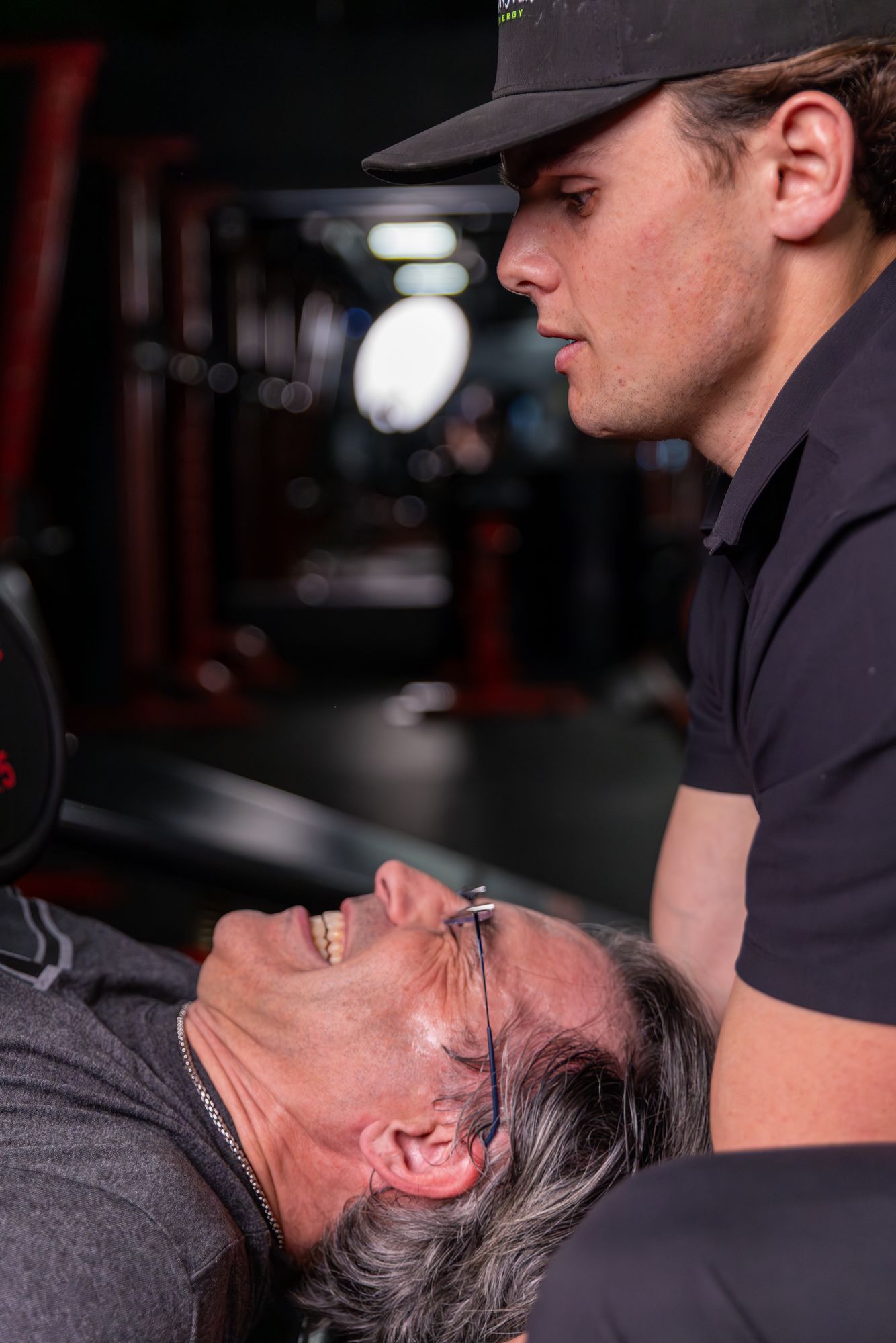 Coach-assisted stretch at Legacy Performance Institute