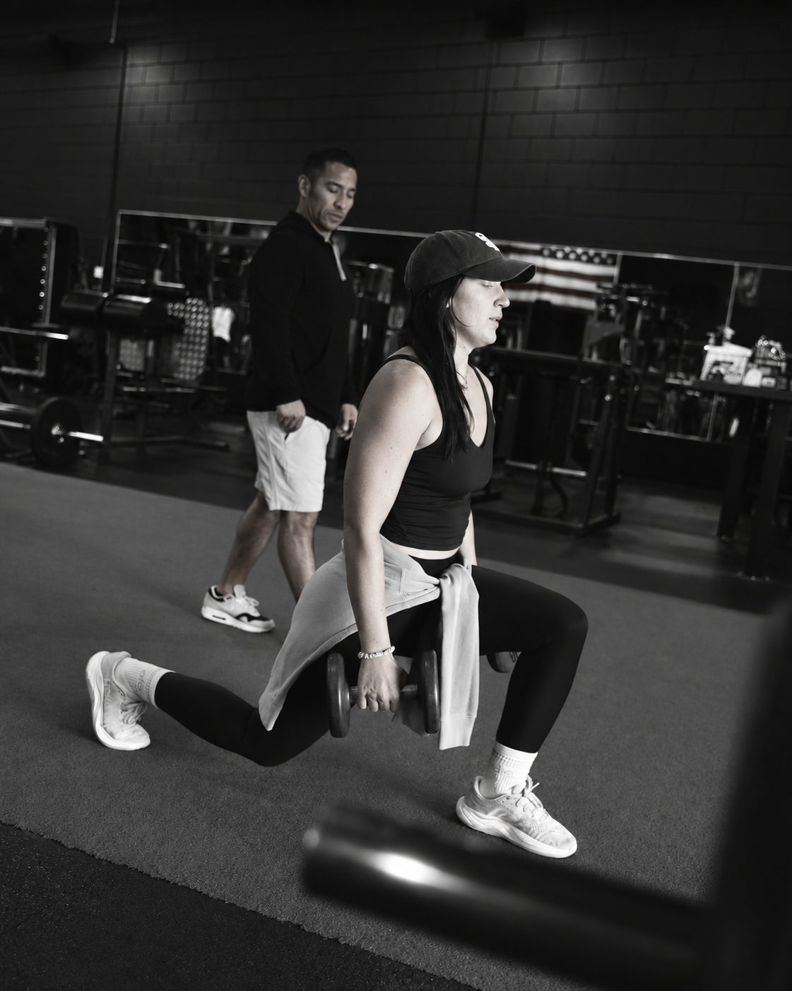 Client in a coached lunge at Legacy San Diego
